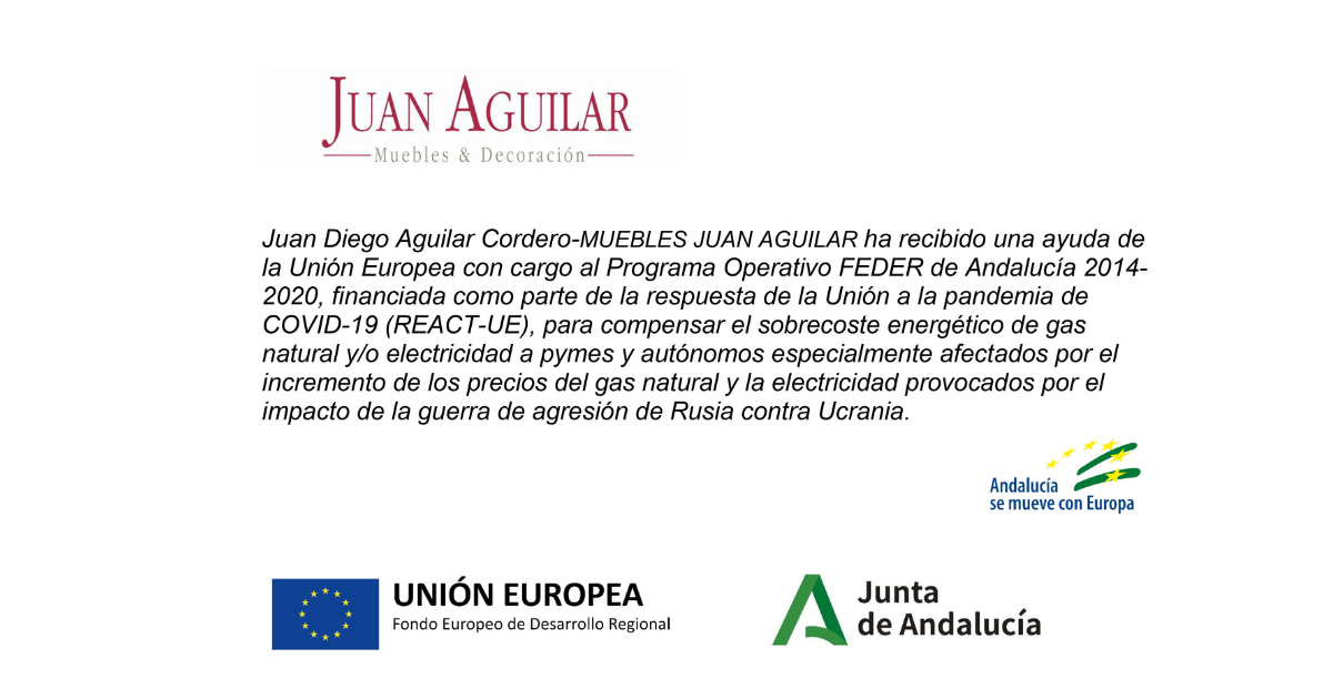 Ayuda Unión Europea Muebles Juan Aguilar Ayuda Unión Europea Muebles Juan Aguilar